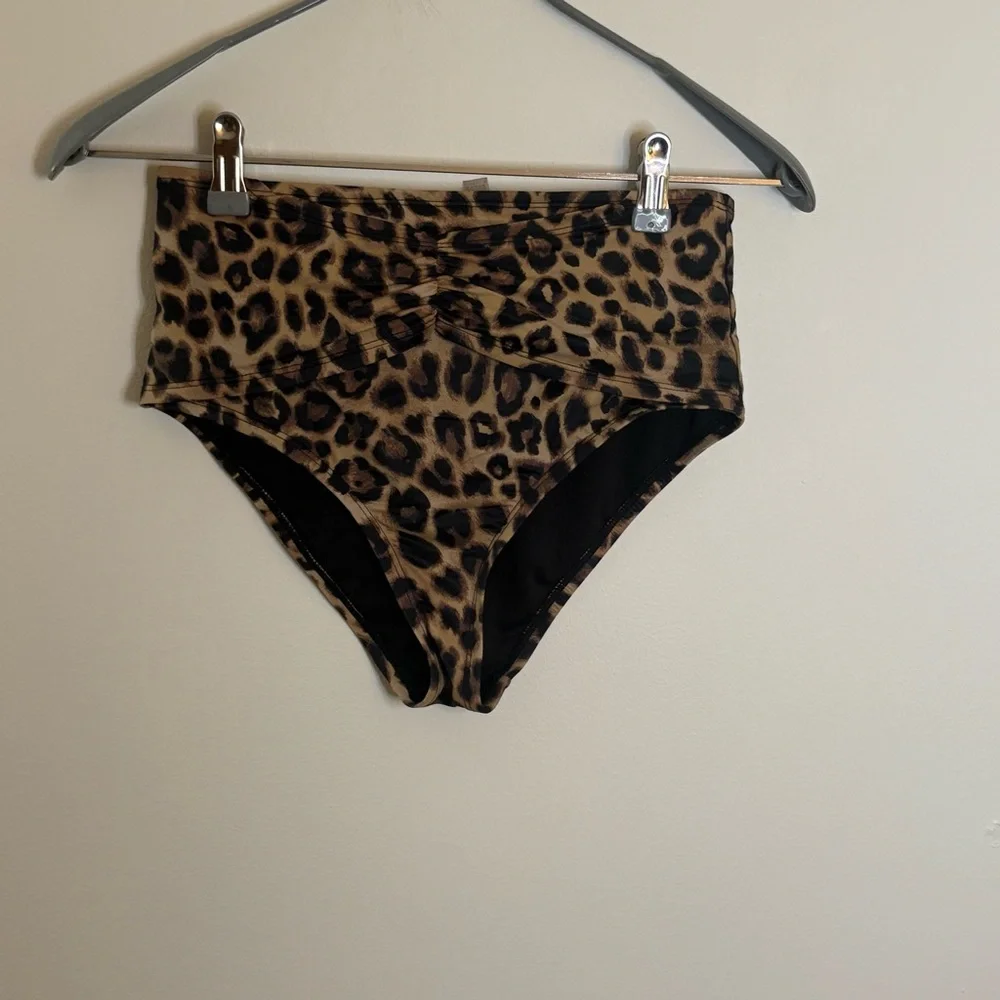 White House Black Market Leopard Print Bikini Brown and Black Womens Small